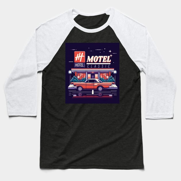 Hotel motel classic Baseball T-Shirt by gidpickywo